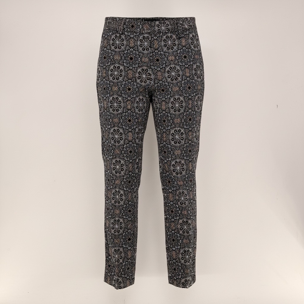 Lisette Montreal Pull-On Ankle Pants Geometric Medallion Print Stretch Size L